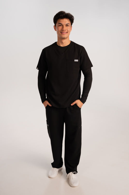 moisture-wicking base layer for scrubs